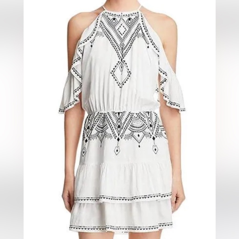 Parker Tuscany cold shoulder embroidered dress